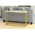 thumbnail image 1 of Artum Hill Luna White Marble And Gold 41.5" Rectangle Sofa Table with Metal Frame, 1 of 8