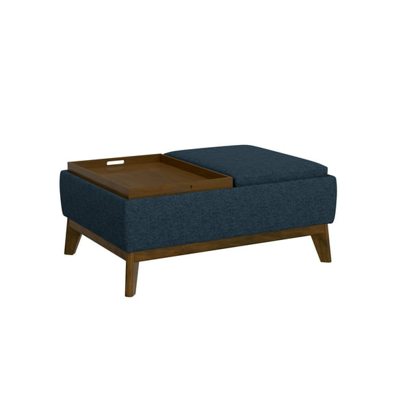 Artum Hill Navy Storm 38" Reversible Tray Ottoman