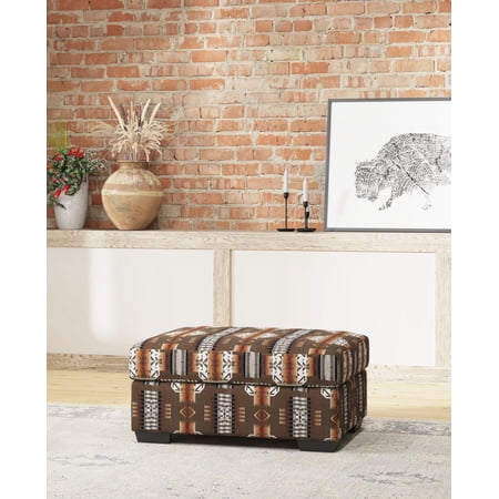 Artum Hill Rowan Boeheim Elk Brown Pattern 38" Storage Ottoman