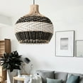thumbnail image 1 of Arturesthome 1-Lights Rattan Pendant Lighting Handmade Lampshade Chandelier Adjustable Hardwired 23.62", 1 of 6