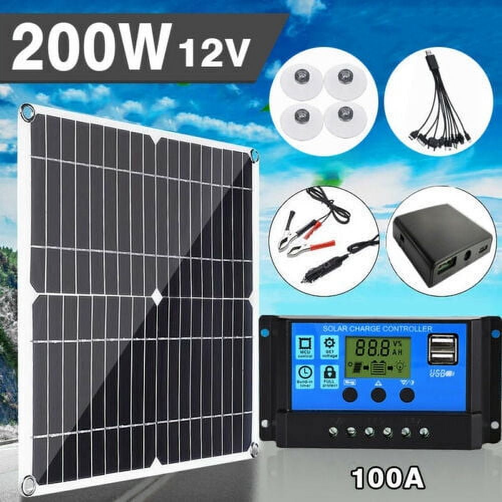 Arturesthome 200W Solar Panel Kit 12V Battery Charger 100A with Controller For Home Outdoor