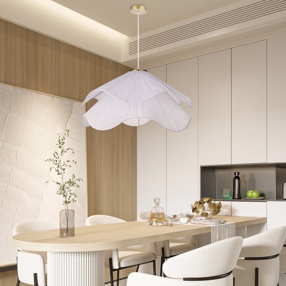 Arturesthome Anna White Fabric Pendant Light French Living Room Chandelier