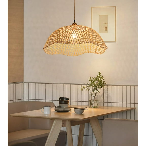 Arturesthome Bamboo Lampshade, Rattan Pendant Light, Bamboo Pendant Light, Wicker Lampshade,Woven Pendant Light,Rattan Light Fixture,Handmade Rattan Lamp