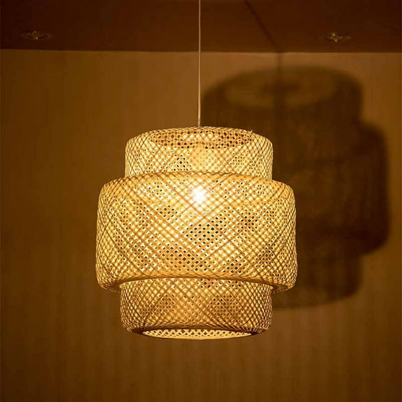 Arturesthome Bamboo Pendant Light Handmade Weave Lampshade