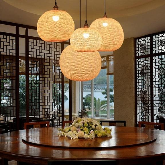 Arturesthome Bamboo Woven Chandeliers Decorative Pendant Lampshades