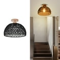 thumbnail image 1 of Arturesthome Black Hemp Rope Rattan Flush Mount Light Fixture, Boho Semi Ceiling Lamp, Wicker Drum Rustic Farmhouse Chandelier for Hallway Dining Room Kitchen Bedroom, 1 of 10