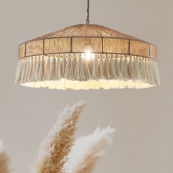 Arturesthome Bohemian retro hemp rope tassel chandelier creative bedroom main light restaurant light ceiling light surprised silence style lighting fixtures