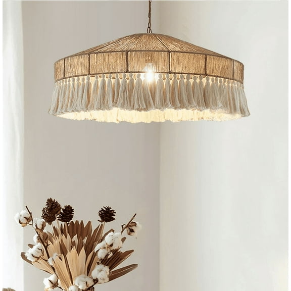 Arturesthome Bohemian retro hemp rope tassel chandelier creative bedroom main light restaurant light ceiling light surprised silence style lighting fixtures