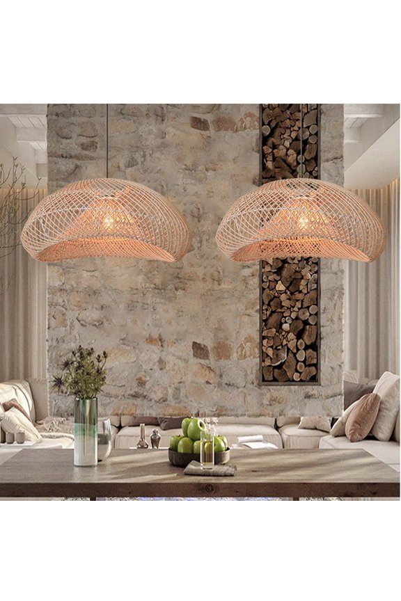 Chic Design Rattan Pendant Light Lampshade For Kitchen Island