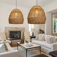 thumbnail image 1 of Arturesthome Creative Seagrass Pendant Lamp Rattan Lampshade Handmade Weave Lighting Modern Hanging Ceiling Light Fixture for Cafe Bar, 1 of 17