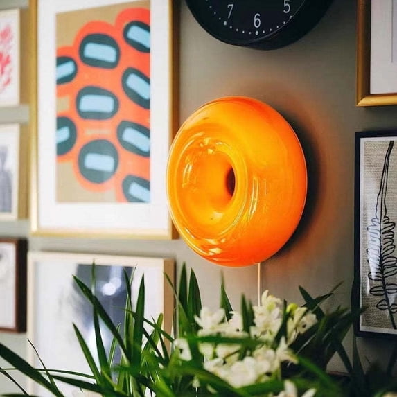 Arturesthome Cute Donut Glass Wall Lamp LED Touch Wall Sconce