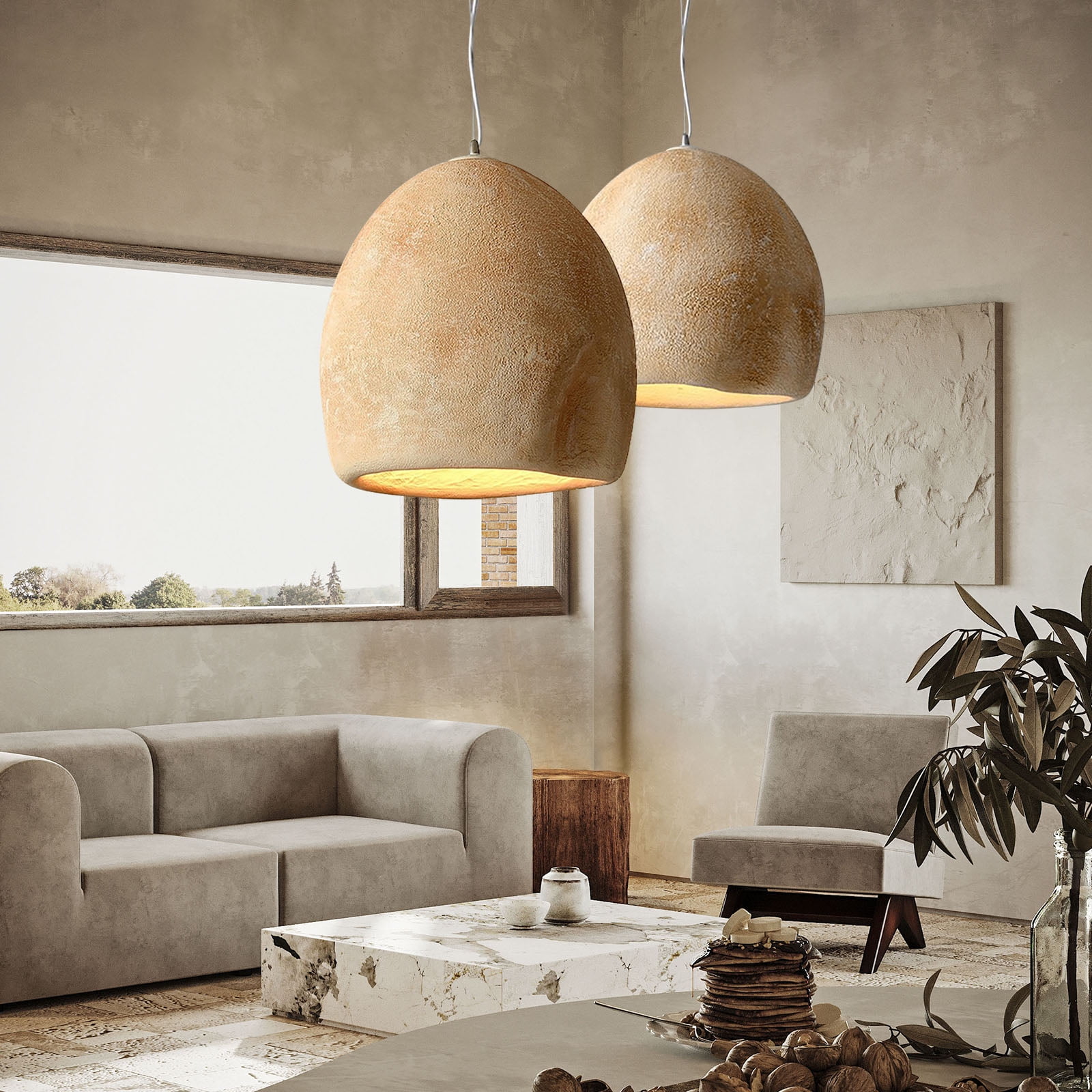 Arturesthome Drum pendant light wabi sabi chandelier lighting