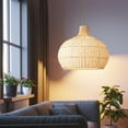 thumbnail image 1 of Arturesthome Elegant White Rattan Kitchen Island Pendant Light Shade, 1 of 12