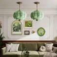 thumbnail image 1 of Arturesthome Eloise Scallop Milk Glass Semi-Flush Mount Pendant Ceiling Light, 1 of 2