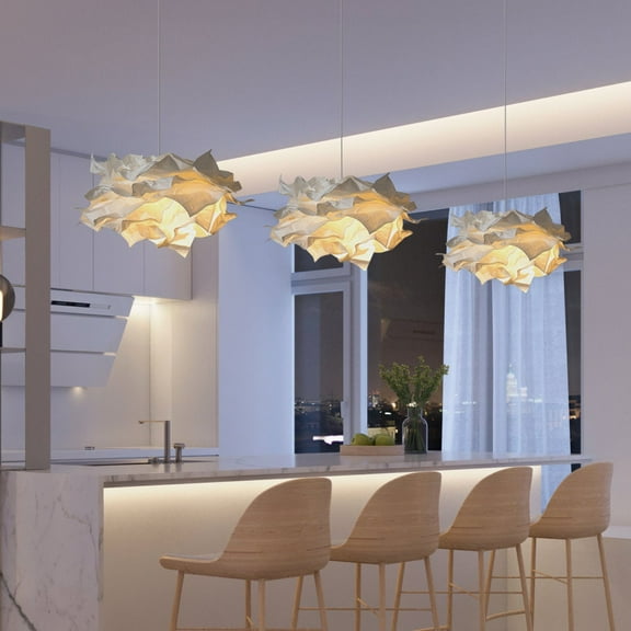 Arturesthome Fabric White Cloud Pendant Lights Creative Origami Chandelier