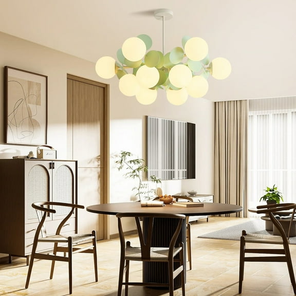 Arturesthome French Cream Style Living Room Chandelier,Magic Bean Molecular Ceiling Pendant Lamp,Modern Elegant Decorative Lamp,Glass Chandelier