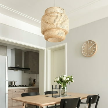 Arturesthome Hand-Woven Bamboo Hanging Lighting Fixture Creative Craft Lights E26/27