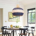 thumbnail image 1 of Arturesthome Hand-Woven Rattan Chandelier, Rattan Pendant Light Fixtures Ceiling, Wicker Hanging Lamp for Dining Room Bedroom Kitchen Island Blue, 1 of 8