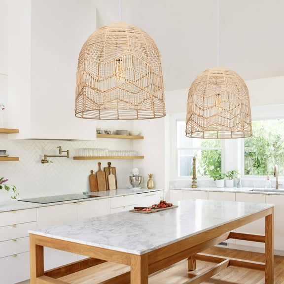 Arturesthome Hand-Woven Wicker Lamp Hanging Lighting Fixture Creative Chandeliers E26/27