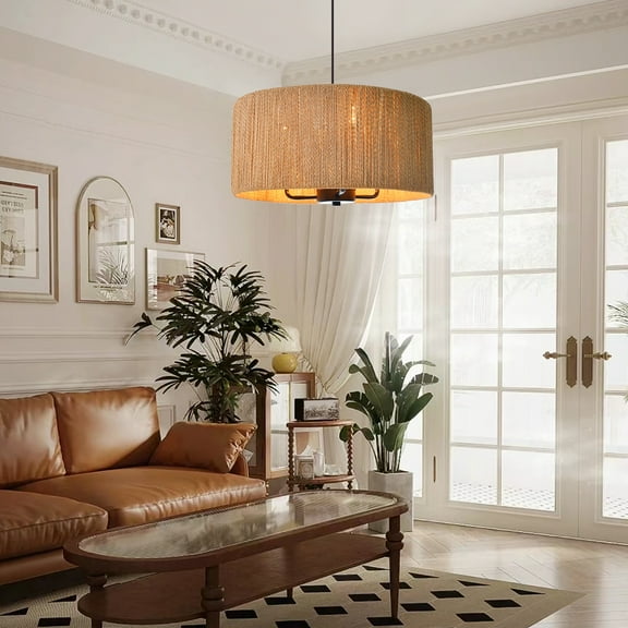 Arturesthome Handmade Boho Rope Pendant Lamps Parlor Ceiling Hanging Light Shade