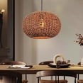 thumbnail image 1 of Arturesthome Handwoven Boho Pendant Lights Rattan Wicker Hanging Ceiling Lighting Fixture Weave Chandelier Lamp Shade for Kitchen Island Restaurant Craft Room, 1 of 17