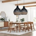 thumbnail image 1 of Arturesthome Handwoven Kitchen Island Black Brown Rattan Pendant Light, 1 of 12