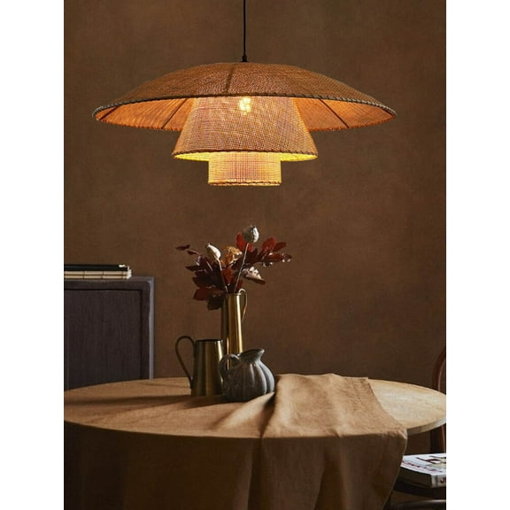 Arturesthome Handwoven Rattan Pendant Lights, Rattan Lampshade,Bamboo Lamp,Bamboo Pendant Lights,Kitchen Island Lamp,Wicker Light Fixture,Rattan Lighting