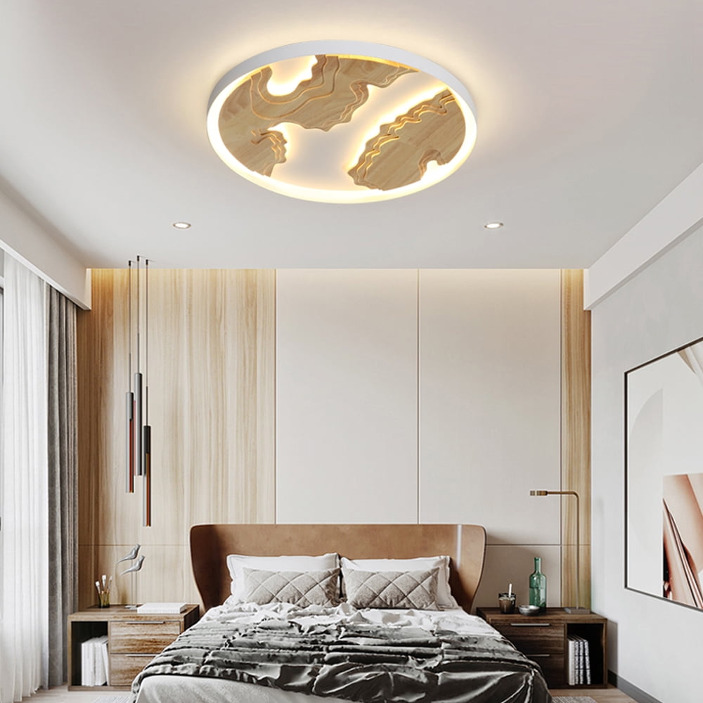 Arturesthome Japanese Circular Solid Wood Ceiling Light For Living Room Designer Cloud Ceiling Lamps