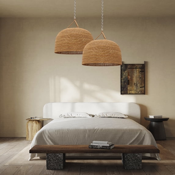 Arturesthome Japanese Wabi-sabi Restaurant Rope Pendant Light