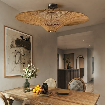 Arturesthome Large Modern Rattan Pendant Light Ceiling Lampshade 100CM