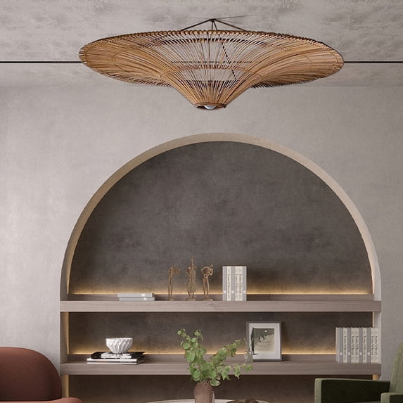 Arturesthome Large Modern Rattan Pendant Light Ceiling Lampshade 60CM