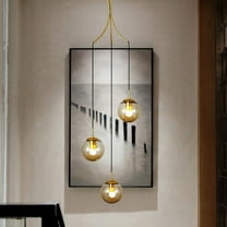 Arturesthome Minimalistic Glass Chandelier Bubble Spiral Staircase Ball Brass Long Pendant Light