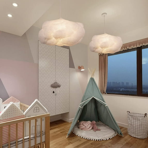 Arturesthome Modern Floating White Cloud Pendant Hanging Light Nordic Cotton Ceiling Light Fixture Girls Children's Living Room Bedroom Hotel Lobby Restaurant Clothing Store Chandelier