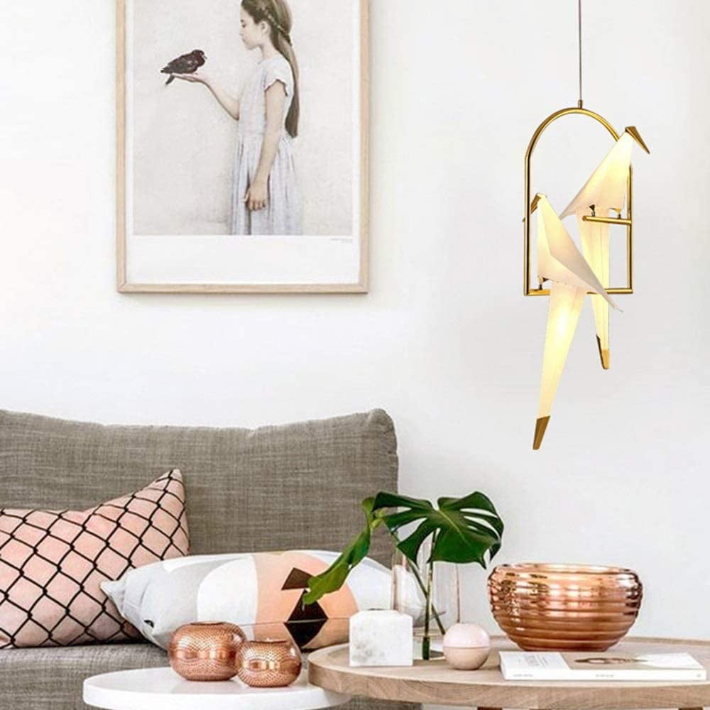 Arturesthome Nordic Creative Paper Cranes Ceiling Light Origami Bird Pendant Lamps