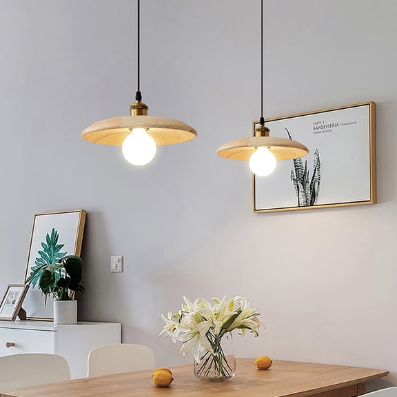 Arturesthome Nordic Solid Wood Chandelier Dining Room Bedroom Bedside Small Pendant Light