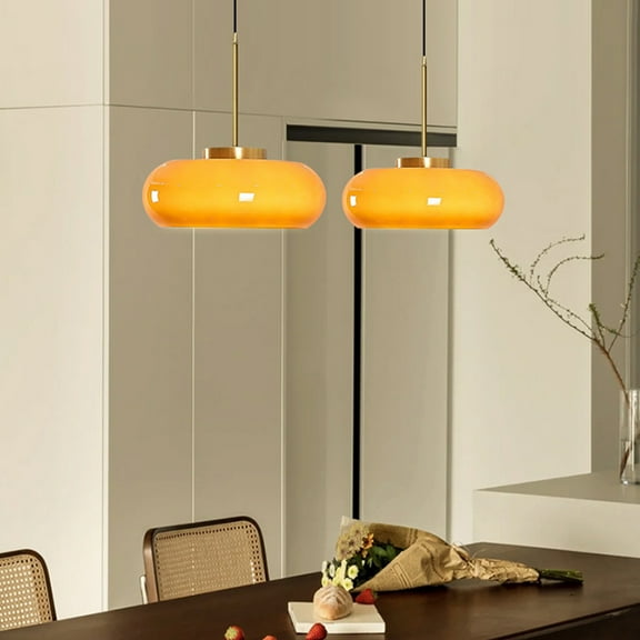Arturesthome Nordic Yellow Glass Chandelier Kitchen Island Dining Room Pendant Light