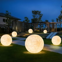 Arturesthome Outdoor Landscape Lawn Moon Floor Lamp Waterproof Solar Column Head Lamp