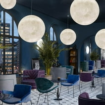 Arturesthome Quality Extra Large Moon Resin Globe Chandelier Nordic Ball Planet Restaurant Pendant Light