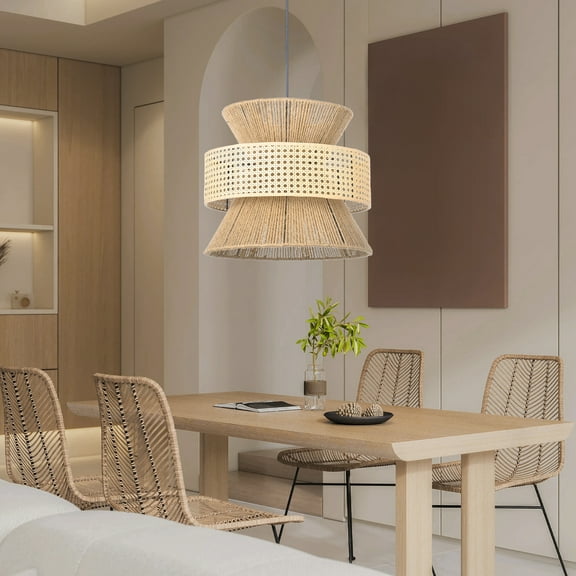 Arturesthome Rattan Bamboo Pendant Lamp