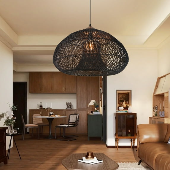 Arturesthome Rattan Pendant Light Wabi Sabi Style Retro Dining Room Chandelier
