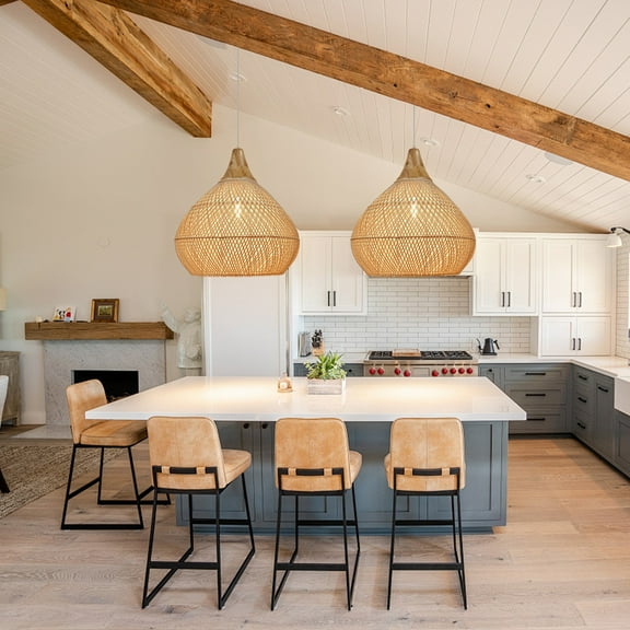 Arturesthome Rattan Pendant Light Wabi Sabi Style Retro Dining Room Chandelier