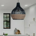 thumbnail image 1 of Arturesthome Handwoven Kitchen Island Black Brown Rattan Pendant Light, 1 of 12