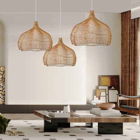 Arturesthome Southeast Asian Oversize Restaurant Chandelier Scandinavian Rattan Hanging Light