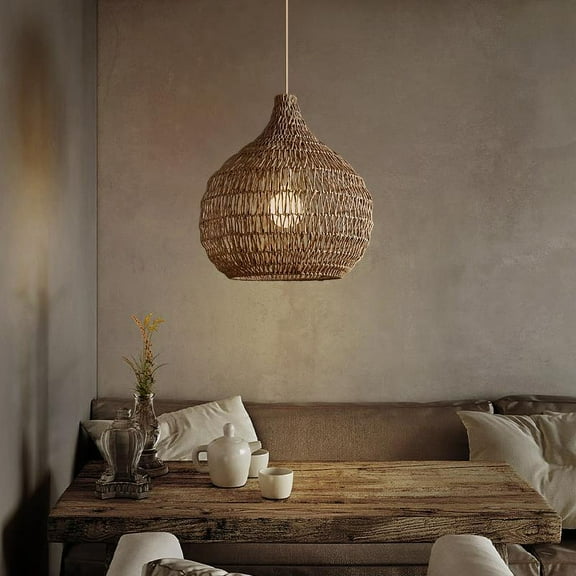 Arturesthome Traditional Pendant Light With Woven Shade