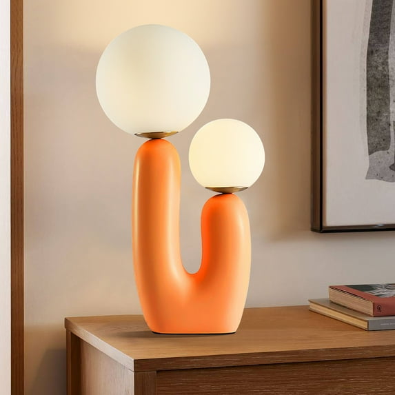 Arturesthome US Plug In Retro Table Lamps for Glass Desk Light,Living Room,Bedroom 2 Lights-G9