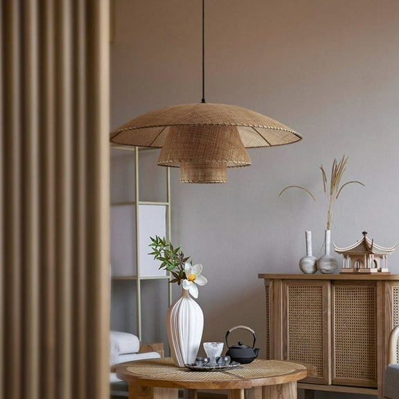 Arturesthome Vintage Rattan Layers Pendant Lights Home Decor