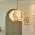 thumbnail image 1 of Arturesthome Vintage Scandinavian Wood Pendant Lights Woven Lantern Chandelier Pendant Lamp Shade, Hanging Ceiling Light, Handmade Lampshade, 1 of 15