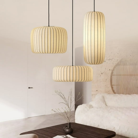 Arturesthome Wabi-Sabi Style Japanese Simple Fabric Pendant Lights Living Room Combination Lamps