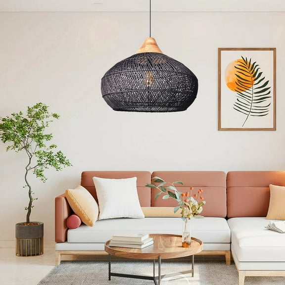 Arturesthome Wabi Sabi Style Retro Dining Room Chandelier Rattan Zen Pendant Light