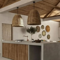 Arturesthome Wabi Sabi Style Retro Pastoral Restaurant Rattan Pendant Light